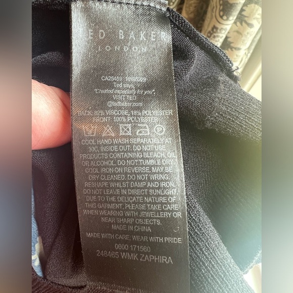 TED BAKER black ruffle and floral blouse - Picture 7 of 7